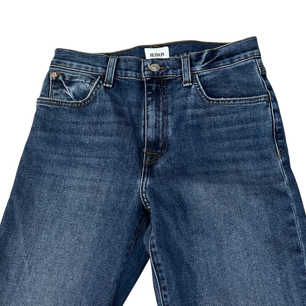 Hudson Womens Rosalie High Rise Wide Leg Ankle Jeans Size 26 Two Tone Denim Boho - Picture 2 of 12